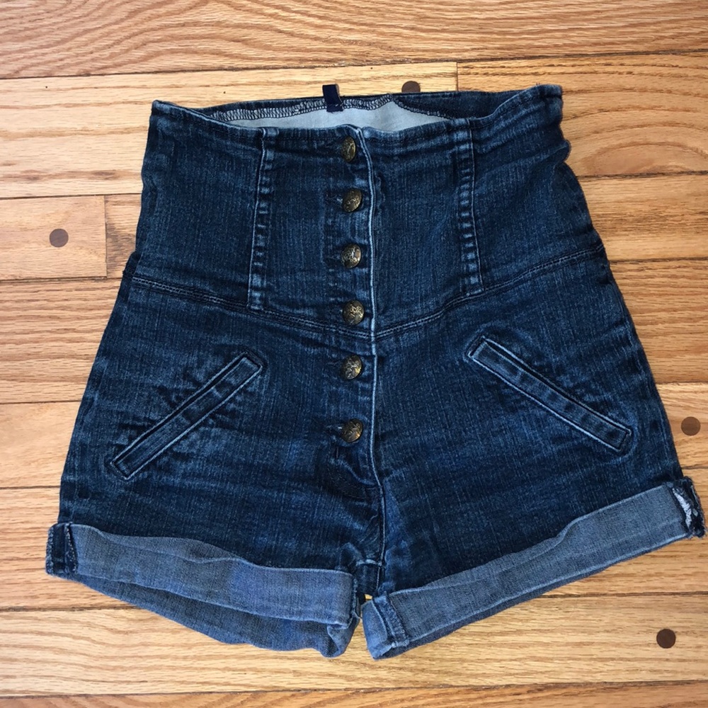 Super High-Waisted Thrifted Jean Shorts